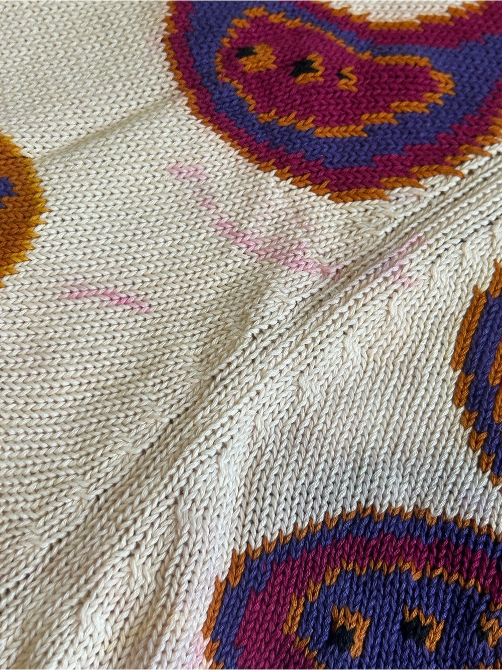Vintage B. Diffusion Paisley Ramie Cotton Sweater Medium - Picture 12 of 12